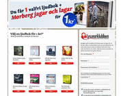 Få valfri ljudbok + Morberg kokbok för 1 kr