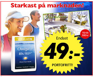 Vitalas Omega-3 för 49 kr + middag 2 för 1