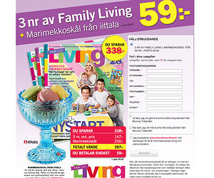 Family Living + Marimekkoskål från iittala