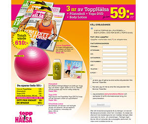 Topphälsa + Pilatesboll + Bodylotion + Yoga-DVD