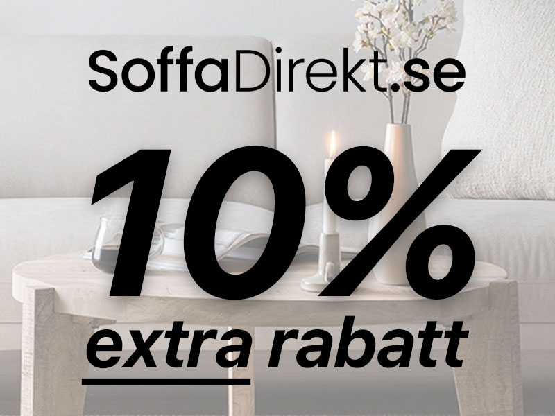 10% extra rabatt på allt hos Soffadirekt
